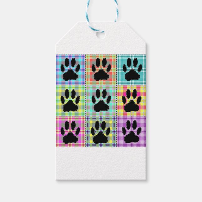 Dog Paw Pattern Quilt Gift Tags (Front)