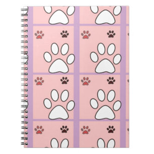 Dog Paw Pattern Spiral Notebook