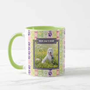 Dog Paw Pattern Spring Days Instagram Photo Frame Mug