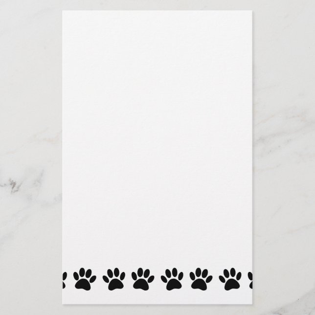 Dog Paw Pattern Stationery (Front)