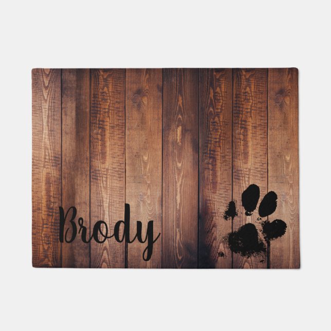 Dog Paw Personalised Floor Mat (Front)