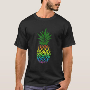 Dog Paw Pineapple Lgbtq Rainbow Gay Pride Ally Dog T-Shirt