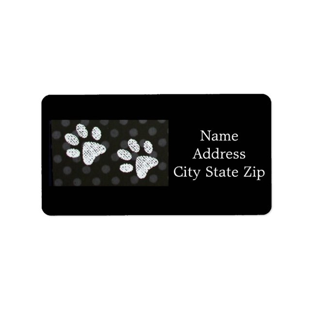 *DOG PAW PRINT" ADDRESS LABEL (Front)