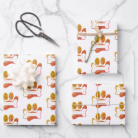 Dog Paw Print And Bone Pattern With Texture