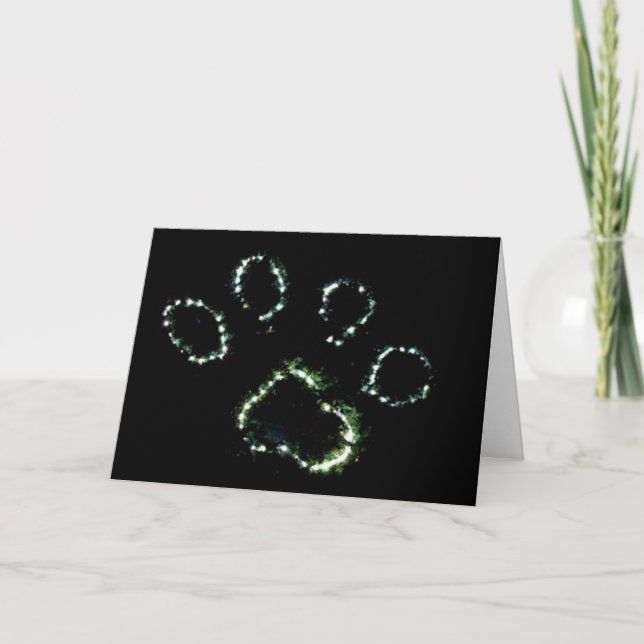 Dog Paw Print Canine Christmas Greeting Card Art (Front)