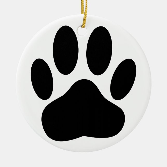 Dog Paw Print Ceramic Tree Decoration (Front)