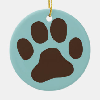 Dog Paw Print Christmas Holiday Xmas Ornament