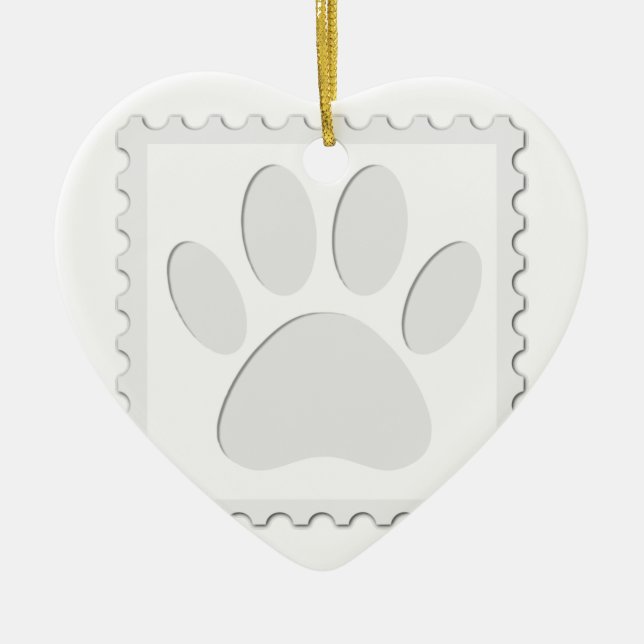 Dog Paw Print Cut Out Ceramic Tree Decoration (Front)
