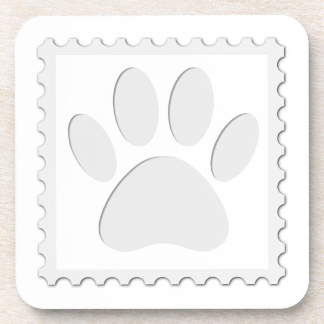 Dog Paw Print Cut Out Coaster (Front)