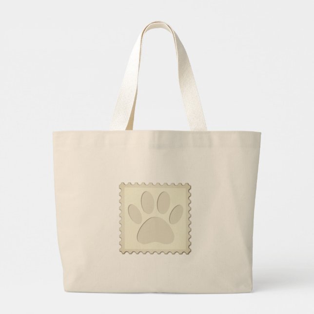 Dog Paw Print Cut Out Large Tote Bag (Back)