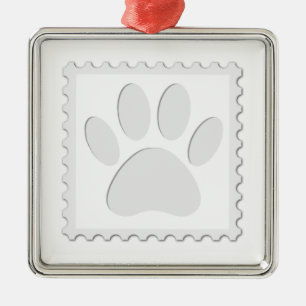 Dog Paw Print Cut Out Metal Tree Decoration