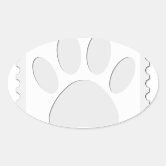 Dog Paw Print Cut Out Oval Sticker (Front)