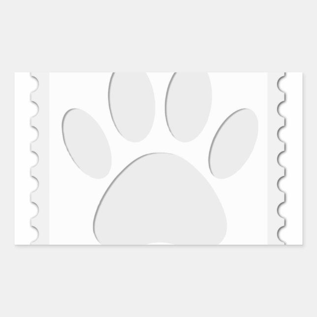 Dog Paw Print Cut Out Rectangular Sticker (Front)