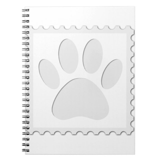 Dog Paw Print Cut Out Spiral Notebook (Front)