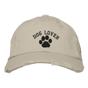Dog Paw Print Dog Lover Custom Text Embroidered Hat