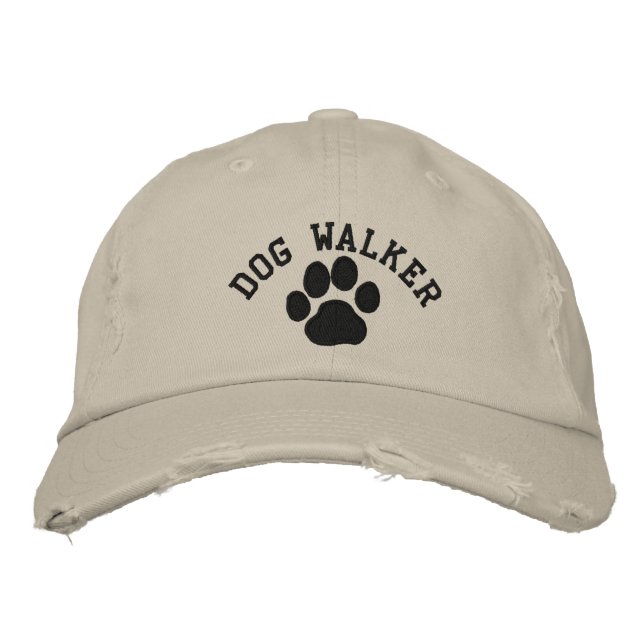 Dog Paw Print | Dog Walker Custom Text Embroidered Hat (Front)