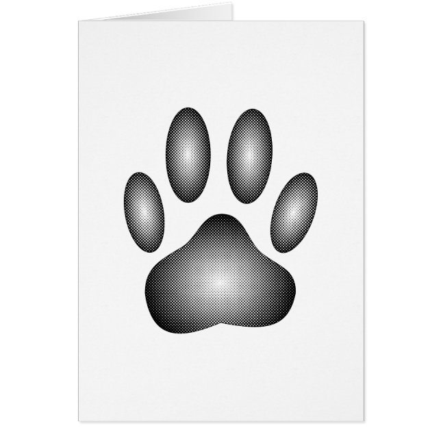 Dog Paw Print In Black and White Gradients (Front)