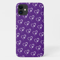 Dog paw print in white heart