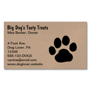 Dog Paw Print Magnetic Business Card
