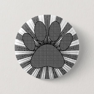 Dog Paw Print Manga Style 6 Cm Round Badge