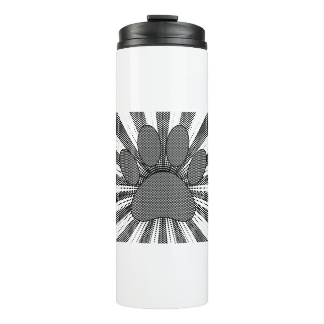 Dog Paw Print Manga Style Thermal Tumbler (Front)