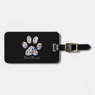 Dog Paw Print Photo Canvas, Custom Dog Canvas Luggage Tag