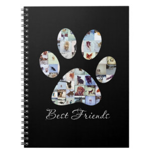 Dog Paw Print Photo Canvas, Custom Dog Canvas Notebook
