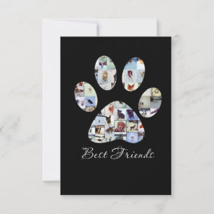 Dog Paw Print Photo Canvas, Custom Dog Canvas Thank You Card