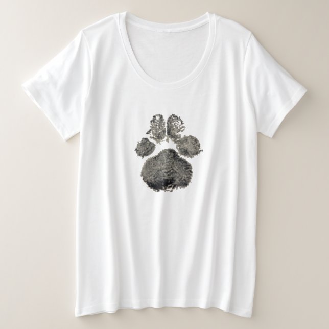 Dog paw print plus size T-Shirt (Design Front)