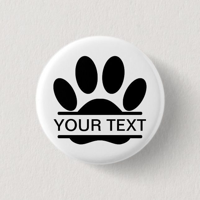 Dog Paw Print Split Drawing Custom Text Throw Pill 3 Cm Round Badge (Front)