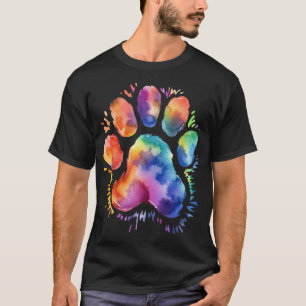 Dog paw print tye die for dog lover T-Shirt