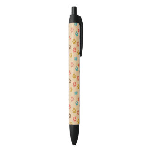 Dog Paw Print Vintage Colour Animal Lover Colourfu Black Ink Pen