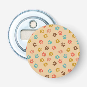 Dog Paw Print Vintage Colour Animal Lover Colourfu Bottle Opener