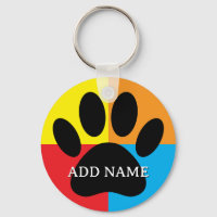 Dog Paw Print Vivid Colours Custom