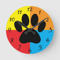 Dog Paw Print Vivid Colours Custom