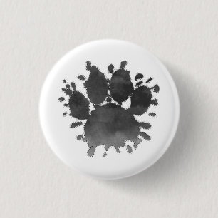 Dog Paw Print Watercolor Canine Paw 3 Cm Round Badge