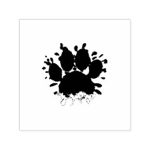 Dog Paw Print Watercolor Canine Paw Self-inking Stamp