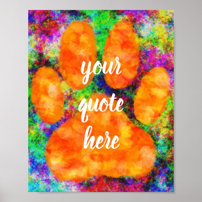 Dog Paw Print Watercolor With Custom Text (Front)