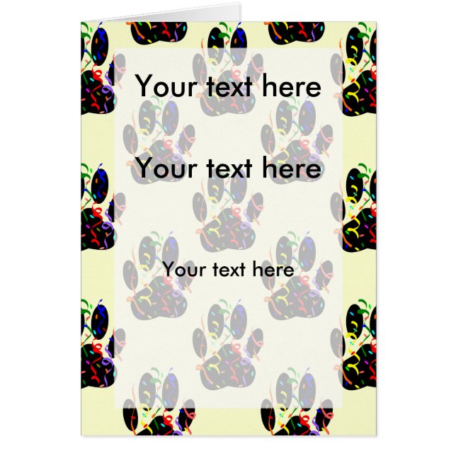 Dog Paw Print With Confetti And Streamer (Front)