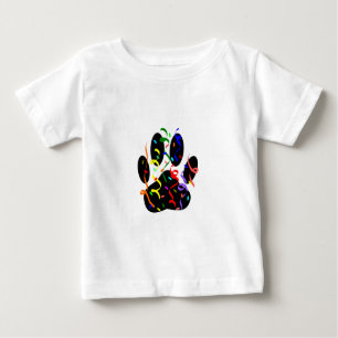 Dog Paw Print With Confetti And Streamer Baby T-Shirt