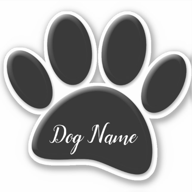Dog Paw Print With Custom Doggie Name (Front)