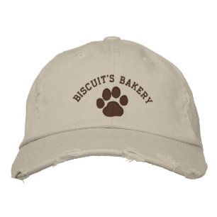 Dog Paw Print with Customisable Text & Colours Embroidered Hat