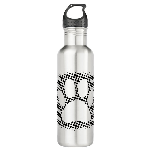 Dog Paw Print With Halftone Background 710 Ml Water Bottle (Front)