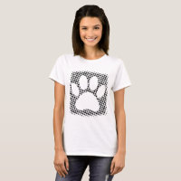 Dog Paw Print With Halftone Background