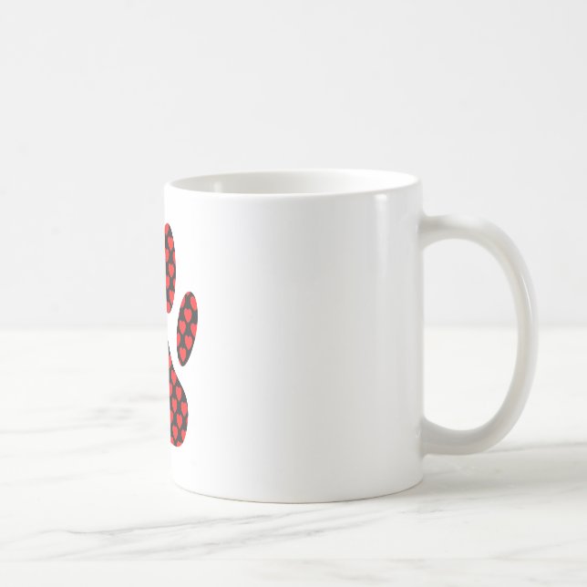 Dog Paw Print With Hearts Coffee Mug (Right)