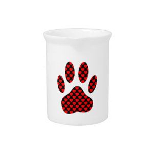 Dog Paw Print With Hearts Pitcher
