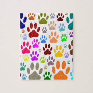 Dog Paw Prints All Over Jigsaw Puzzle