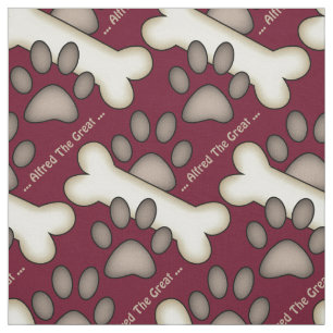Dog Paw Prints And Bones Custom Canine Fabric