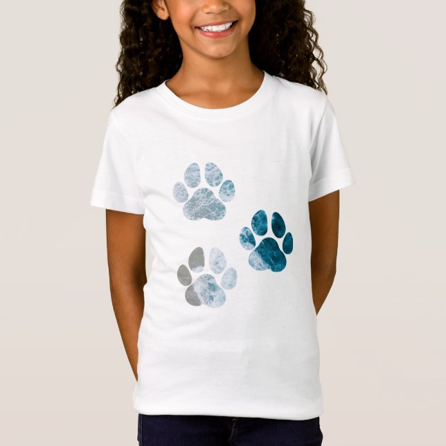 Dog Paw Prints - Beach Waves and Sand T-Shirt (Front)