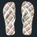DOG PAW PRINTS BIRD BATH JANDALS<br><div class="desc">DOG PAW PRINTS – colourful delicate flowers and butterflies painted using my dog’s paws dipped in non-toxic watercolor paints – share your love of dogs with family and friends, young and old, on any occasion, any celebration, any holiday. Make your personal Gift Giving with style and love. Be as original...</div>